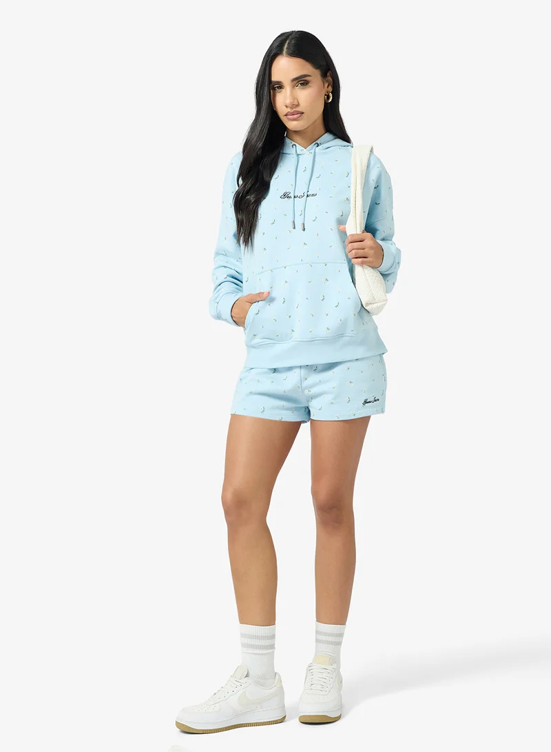 جيس جينز شورت برباط مطبوع بتفاصيل