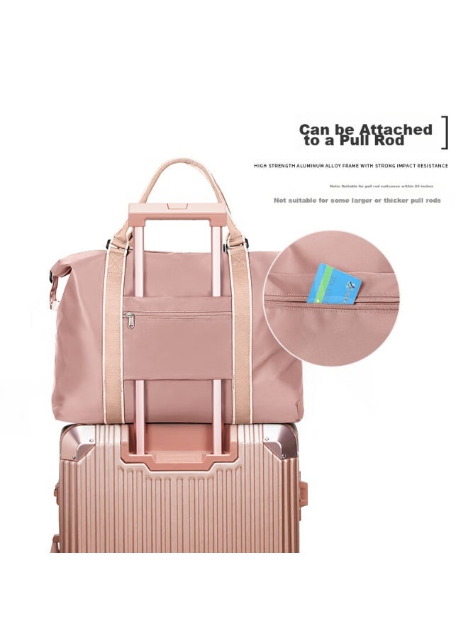 Landcase Women's Handbag, Large Capacity Sports Bag, Fitness Bag, Short-trip Travel Bag, 4095 Pink, Large Size - Image 2