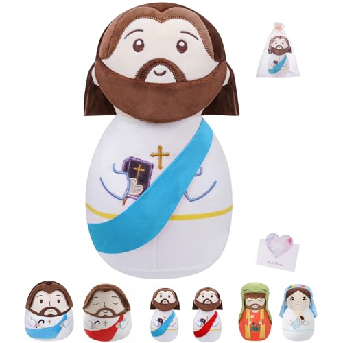 LeYoHa Christian Jesus Stuffed Bible Plush Classic Religious Savior My Friend Jesus Plush Doll Toys with Smile Religious Party Favors Gift for Kids 10 Inch - Image 1