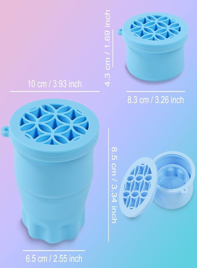 HAV CREATION 2-in-1 Makeup Brush Cleaner Mat with Storage Holder - Portable Folding Silicone Brush Cleaning Pad & Drying Rack Organizer for Cosmetic Brushes - Image 3