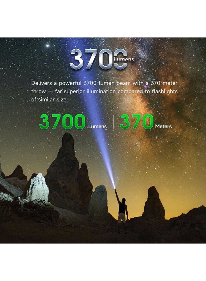 NEXTORCH P81 Rechargeable Flashlight High Lumens, 3000 Lumens LED Tactical Flashlight with 5 Modes & Strobe & Ceramic Glass Breaker for Night Duty, Outdoor Adventure, Self-Protection, Daily Use - Image 4