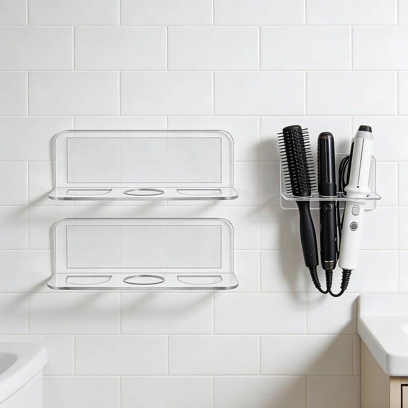 of 2 Space Saving Organizers for Bathroom with Multiple Layer Design to Hold Shampoo Soap and Toiletries Efficiently Modern - Image 2