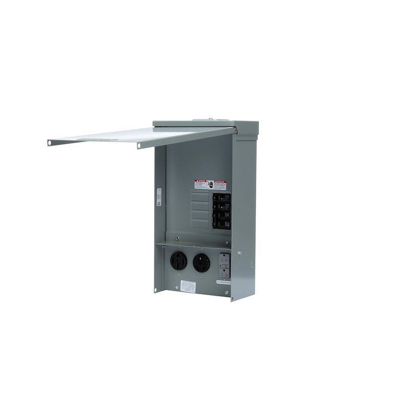 Siemens TL137US Talon Temporary Power Outlet Panel by with a 20 30 and 50Amp Receptacle Installed Unmetered - Image 1
