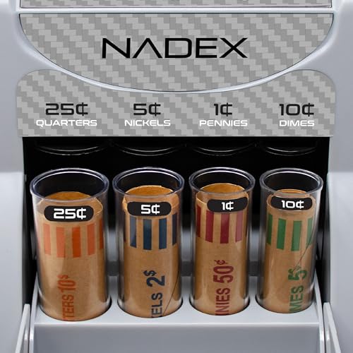 Nadex S180 Digital Coin Counter & Sorter – Counts and Wraps Coins Automatically, Stops When Rolls are Full, Carbon Fiber Finish. - Image 2