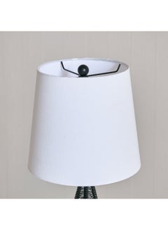 Home Box مصباح طاولة معدني وخشبي آрон مع ظلة قماشية 26 × 53 × 26 سم  - Image 3