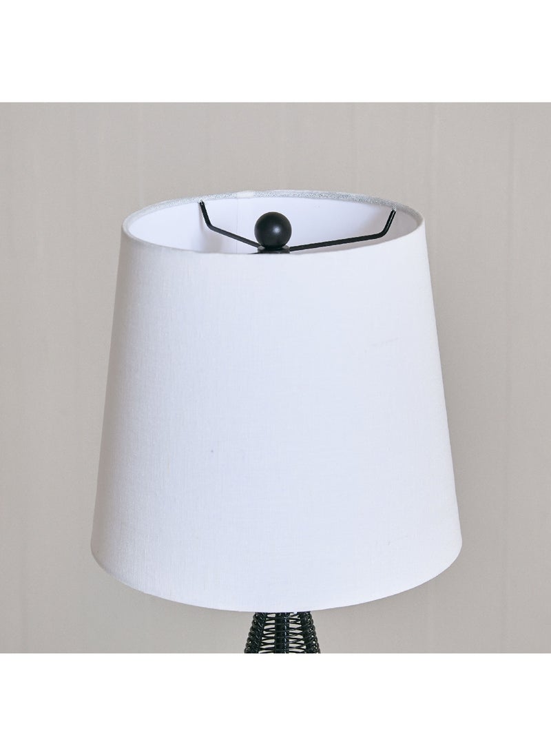 Home Box - Aron Metal and Wooden Table Lamp with Fabric Shade 26 x 53 x 26 cm - Image 1