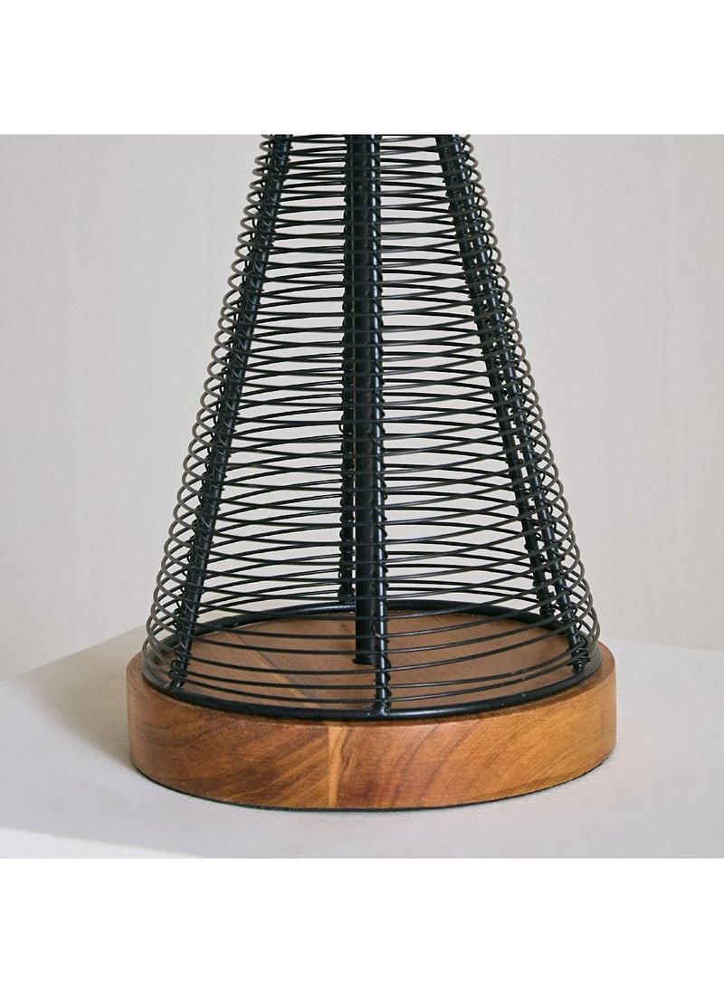 Home Box - Aron Metal and Wooden Table Lamp with Fabric Shade 26 x 53 x 26 cm - Image 1