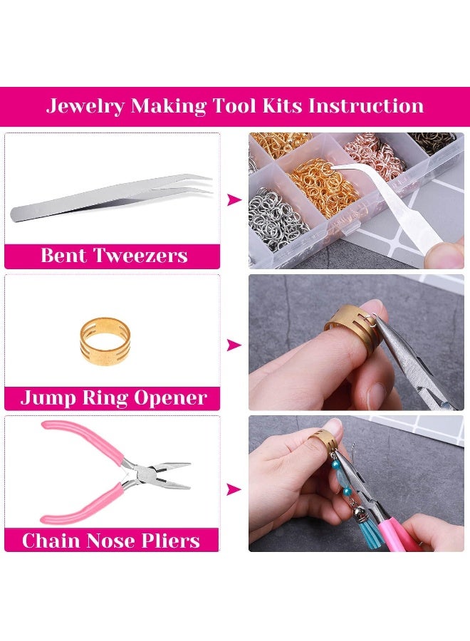 Audab Earring Hooks, Audab 1400pcs Making Kit with 200pcs Ear Ring 1000pcs Jump Rings, Backs and Jewelry Pliers for Supplies Findings - Image 4