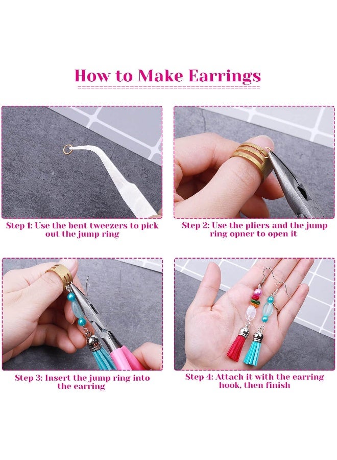 Audab Earring Hooks, Audab 1400pcs Making Kit with 200pcs Ear Ring 1000pcs Jump Rings, Backs and Jewelry Pliers for Supplies Findings - Image 5