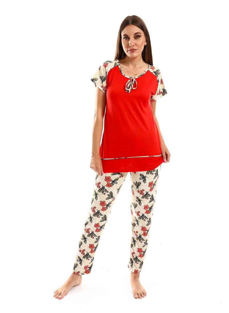 Caesar Women Pajama Set With Pants With Half Sleeves  - Image 1
