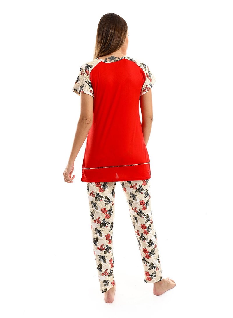 Caesar Women Pajama Set With Pants With Half Sleeves  - Image 4