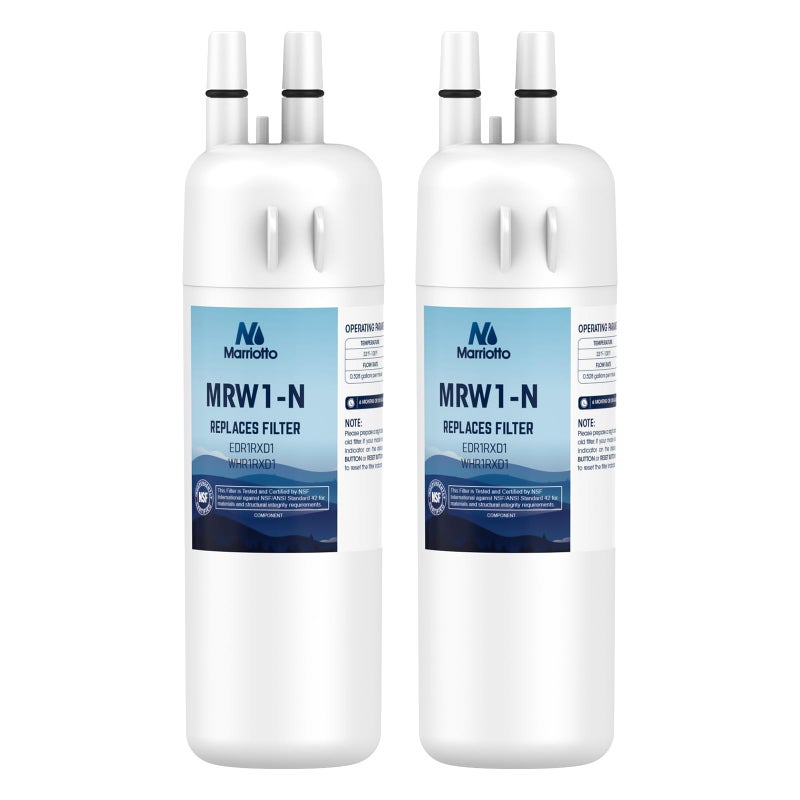 Marriotto Refrigerator Water Filter Compatible With Whirlpool W10295370A Edr1Rxd1 Whr1Rxd1 Kad1Rxd1 Filter 1 W10295370 P4Rfwb P8Rfwb2L 46-9930 46-9081 Refrigerator Water Filter | Pack Of 2 - Image 1