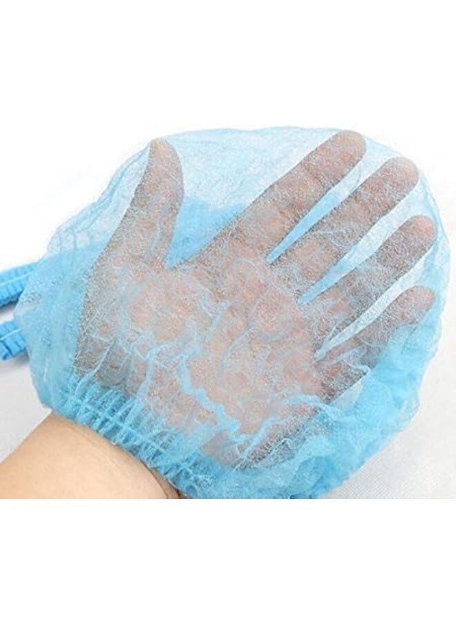 Disposable Hair Net Cap Elastic Non-Woven Bouffant Breathable Comfortable Dustproof Head Cover Stretchable Free Size for Hospitals Labs Kitchen Cosmetic Industries Use (100pcs – Blue) - Image 5