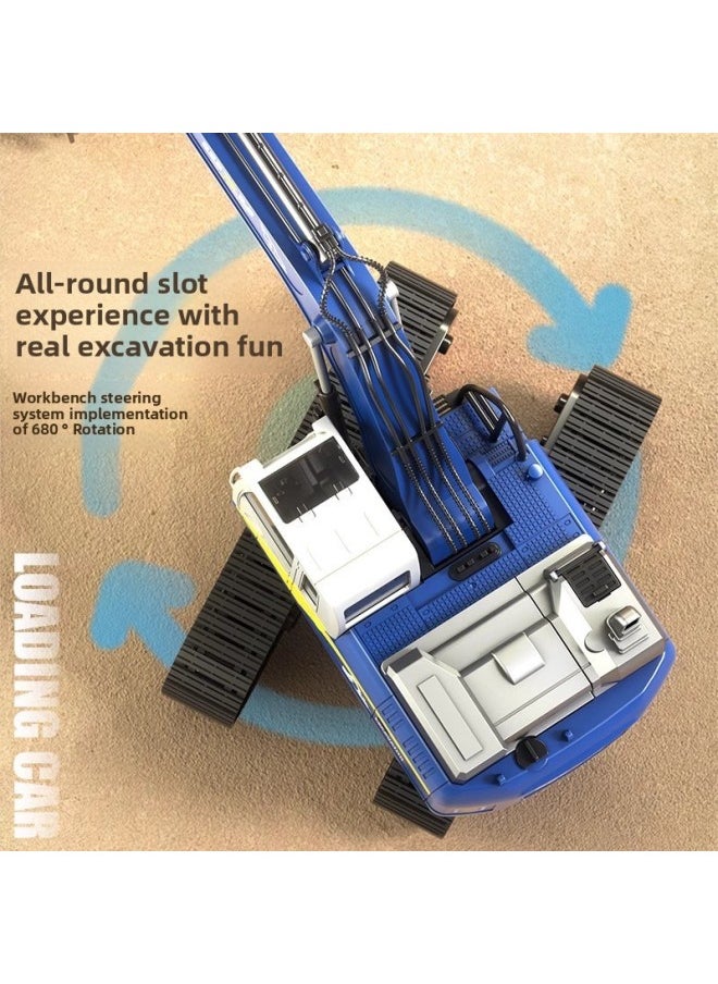 Generic Alloy Children's Remote Control Car Excavator Toy Car Boy Electric Excavator Engineering Car Excavator A Generation Of Hair-Color:6-way-yellow-metal Bucket [color Box]-Scale:Crazy [4 Body Batteries] + Remote Control Batteries  - Image 5