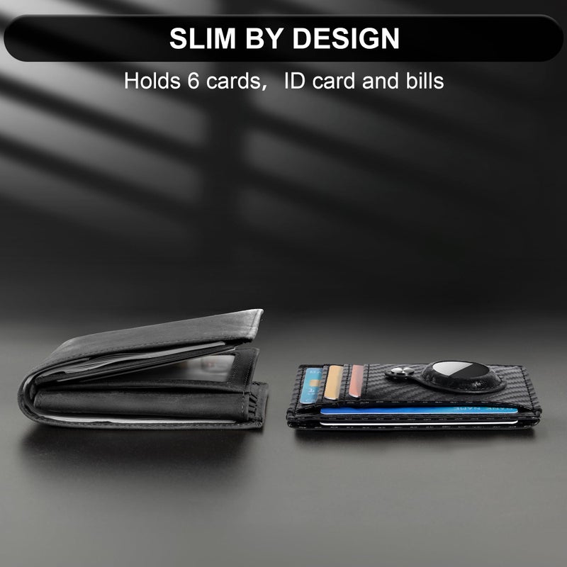 Hawanik Slim Minimalist Front Pocket Air Tag Wallet, RFID Blocking Card Holder Wallet with Airtag Holder - Image 4