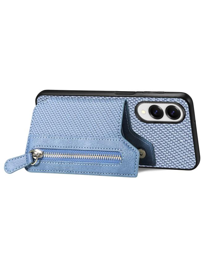 S-TOP Case For Samsung Galaxy S25 Edge 5G Carbon Fiber Horizontal Flip Zipper Wallet Phone Case - Image 3