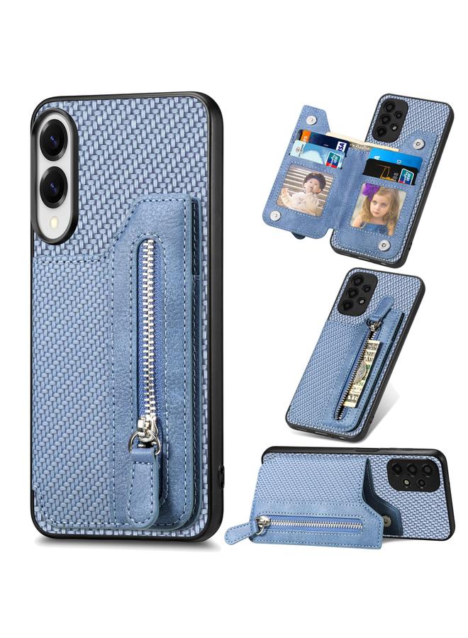 S-TOP Case For Samsung Galaxy S25 Edge 5G Carbon Fiber Horizontal Flip Zipper Wallet Phone Case - Image 1