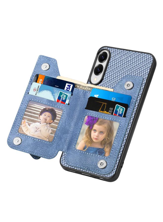 S-TOP Case For Samsung Galaxy S25 Edge 5G Carbon Fiber Horizontal Flip Zipper Wallet Phone Case - Image 4