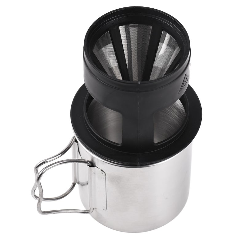 Camping Coffee Mug: 304 Stainless Steel Foldable Handle Light Weight - Versatile Multifunctional Coffee Filter Mug for Camping, Hiking Outdoor Adventures, Home Kitchen - Image 2