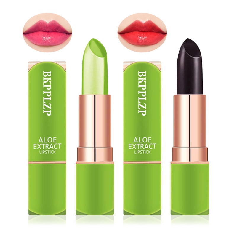 2 Pack Crystal Flower Jelly LipstickMagic Color Changing LipstickPH Clear Temperature Color Changing Lip GlossLip BalmLong Lasting Nourishing Moisturizing Lip Stick Set H
