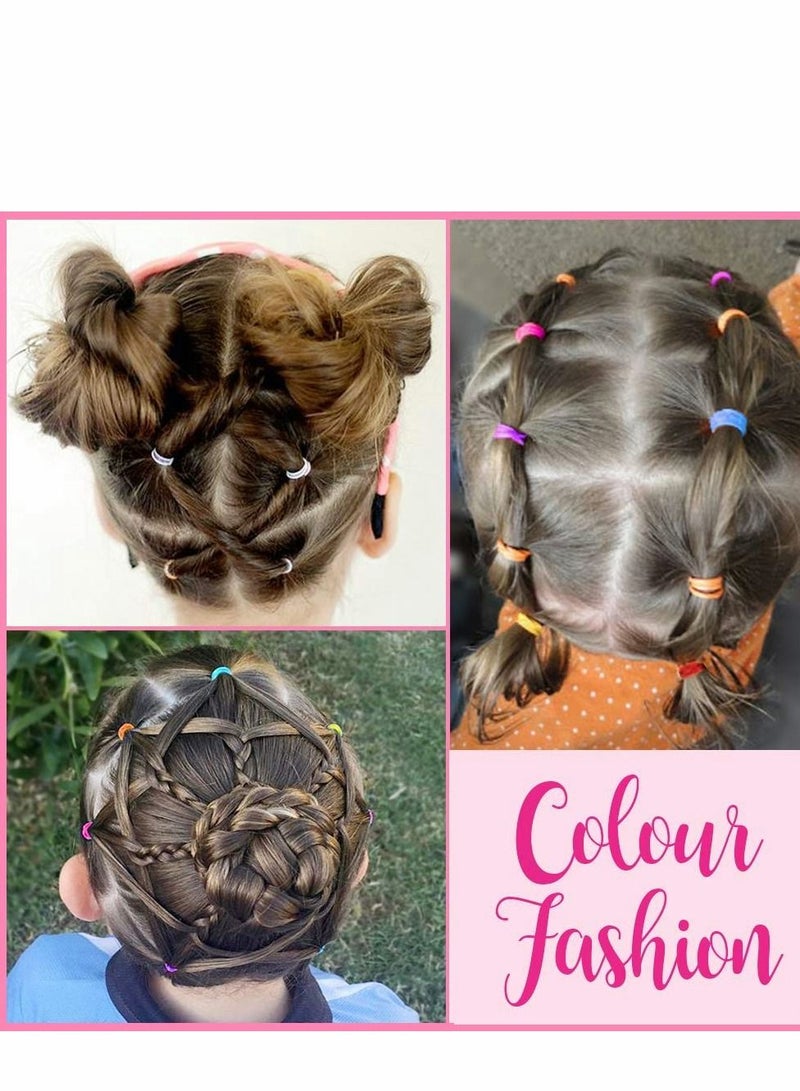 الأزرق جي دبليو Girls Hair Ties, 780 PCS Girl Accessories Set, Elastic Hairbands Small, Slip Metal Snap Clips Barrettes for Kids Teens Women, Pink, Birthday Gifts - Image 5