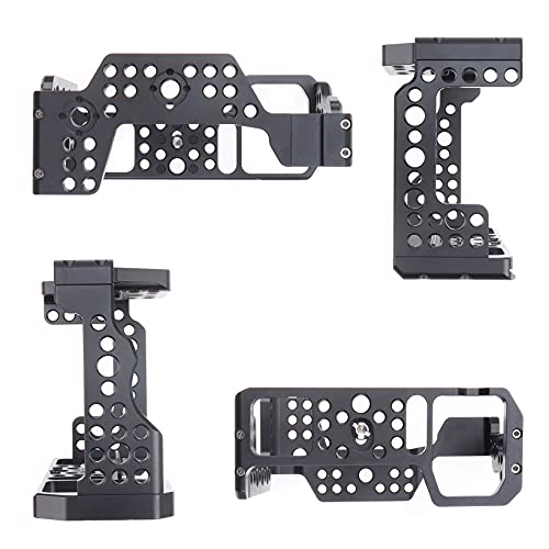 Hersmay A7III Cage with Top Handle, A9 Camera Cage for Sony A7III / A7RIII /A9 /A7II Mirrorless Camera, Multiple 1/4" 3/8" Screw Holes for Vlogging Video Shooting Filmmaking Rig - Image 4