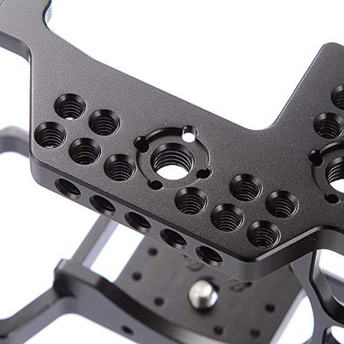 Hersmay A7III Cage with Top Handle, A9 Camera Cage for Sony A7III / A7RIII /A9 /A7II Mirrorless Camera, Multiple 1/4" 3/8" Screw Holes for Vlogging Video Shooting Filmmaking Rig - Image 3