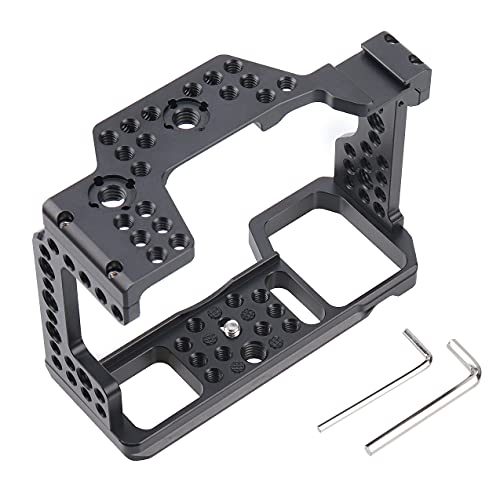 Hersmay A7III Cage with Top Handle, A9 Camera Cage for Sony A7III / A7RIII /A9 /A7II Mirrorless Camera, Multiple 1/4" 3/8" Screw Holes for Vlogging Video Shooting Filmmaking Rig - Image 5