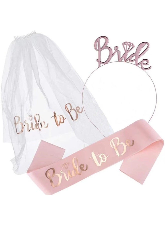 JAYATO طقم زينة حفلات للسيدات العازبات مكون من 6 قطع حزام زفاف وطرحة وإكسسوارات رأس وز gloves وتاج وسوار - Image 4