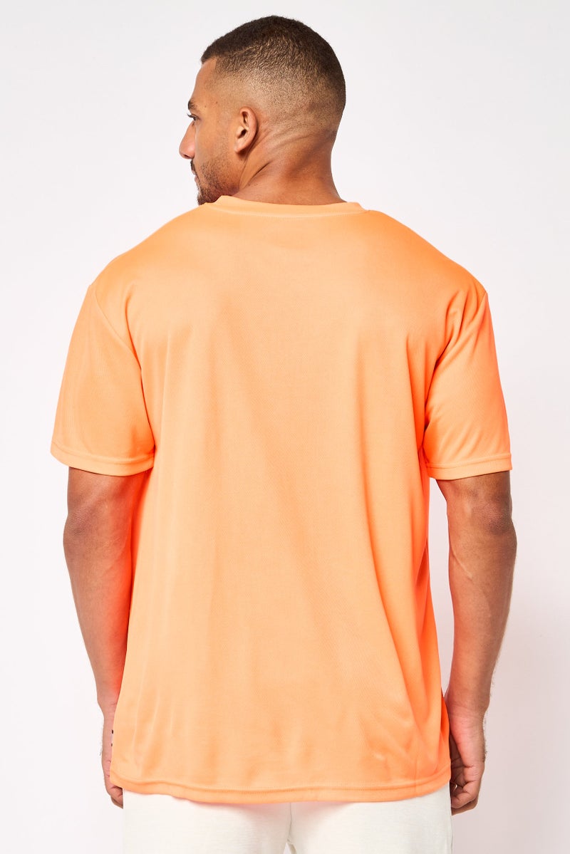 FILA Men Sportswear Fit Short Sleeve Training T-Shirt, Orange - Image 4