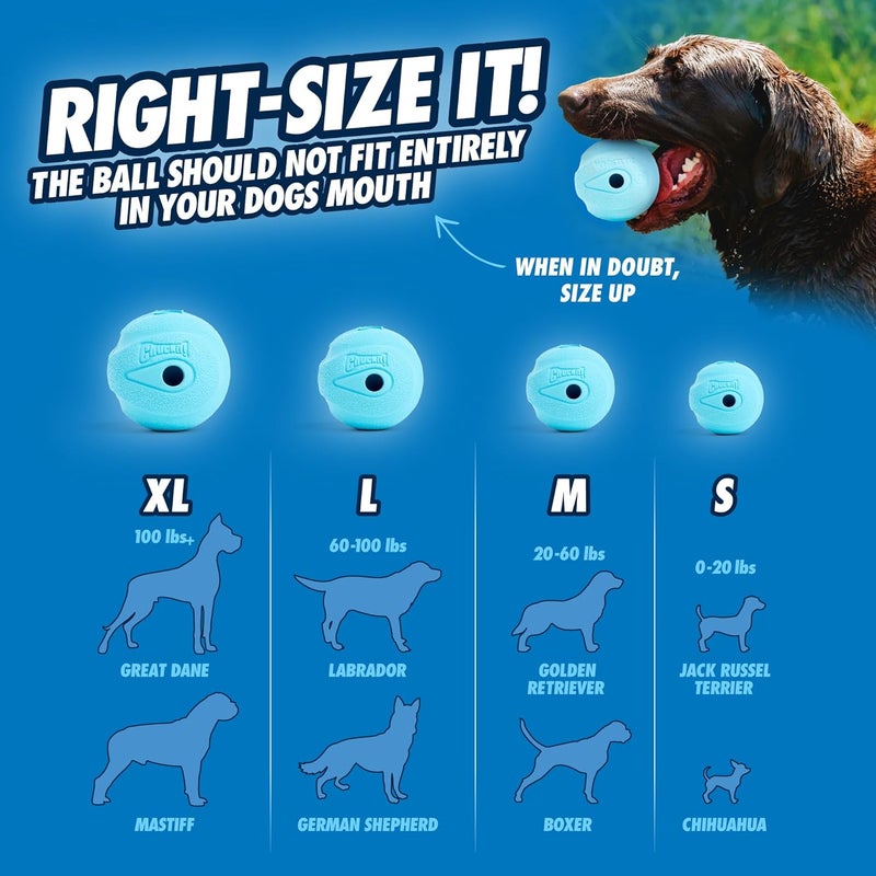 Chuckit! The Whistler Ball Dog Toy - Medium (2.5 Inch Diameter) for Dogs 20-60 lbs, Pack of 2, Multicolor - Image 5
