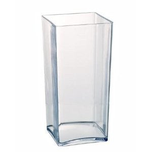 Clear Acrylic Cube Vase Hard Wearing Lightweight Durable Plastic 25cm High