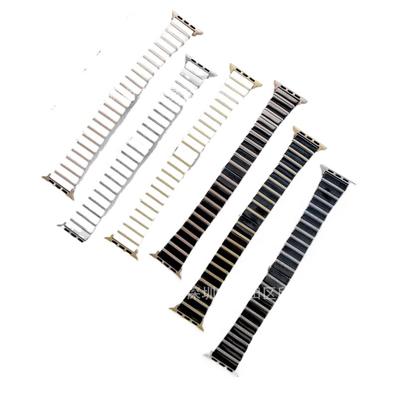 سوار ساعة ذكية سوار معدني من الستانلس ستيل متوافق باللون أسود قابل للتعديل مع Apple Watch 38/40/41/42/44/45/49mm بملاءمة قابلة للتعديل وحزام بديل بتصميم معدني أنيق - Image 2