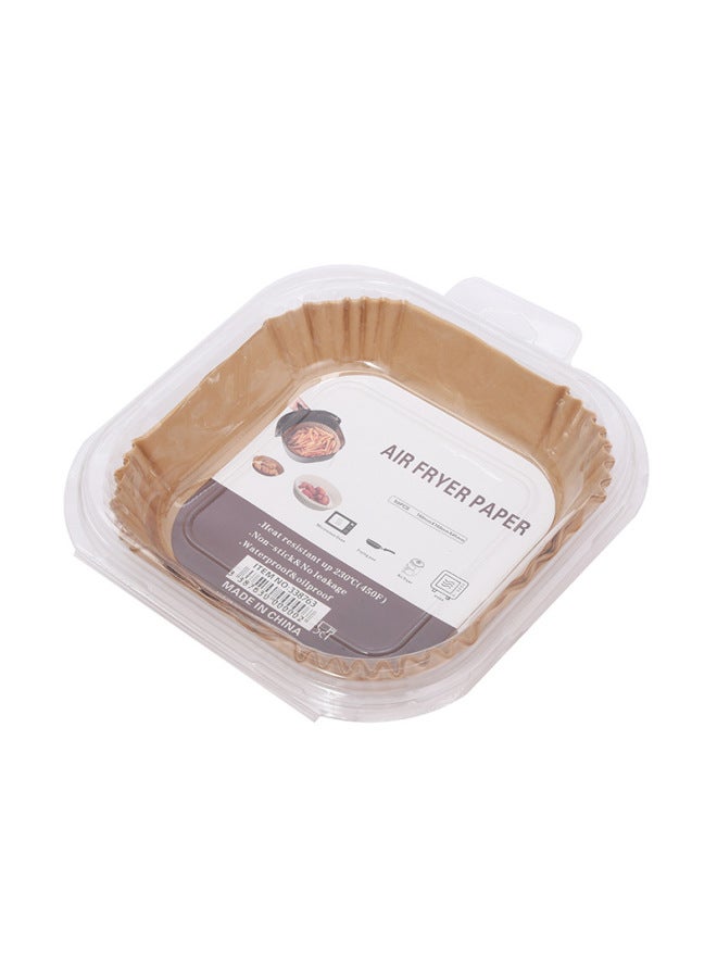 Factory Direct Supply Air Fryer Special Paper Square Round Food Grade Air Fryer Special Paper Oil Absorbent Baking Paper-Color:True Color-Specifications:20cm Square 50 Sheets - Image 2