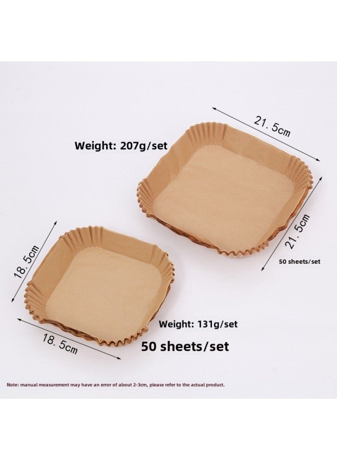 Factory Direct Supply Air Fryer Special Paper Square Round Food Grade Air Fryer Special Paper Oil Absorbent Baking Paper-Color:True Color-Specifications:20cm Square 50 Sheets - Image 4