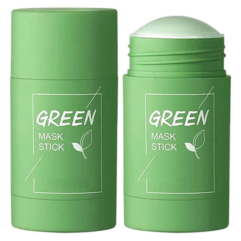 Elecsera Green Tea Purifying Clay Stick Mask Oil Control AntiAcne Eggplant Solid Fine Portable Cleansing Mask Mud Apply Mask Green Tea Facial Detox 40 ml - Image 1