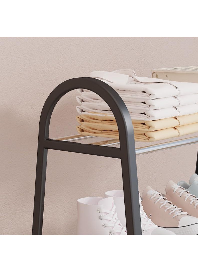 ZhenaurA ZhenaurA Shoe Stand Organizer a Stylish and Sturdy Storage Solution for Footwear Crafted with Durable Metal and Accented with Chrome Black 5 Layers Metal Shelves with pp Plastic Frame  - Image 3