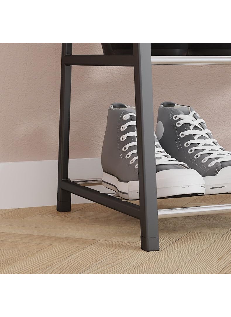 ZhenaurA ZhenaurA Shoe Stand Organizer a Stylish and Sturdy Storage Solution for Footwear Crafted with Durable Metal and Accented with Chrome Black 5 Layers Metal Shelves with pp Plastic Frame  - Image 4