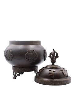 Alpine Crystals UAE Tibetan Pot with Artistic Lid Handmade Antique  - Image 3