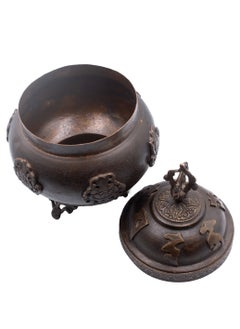 Alpine Crystals UAE Tibetan Pot with Artistic Lid Handmade Antique  - Image 4