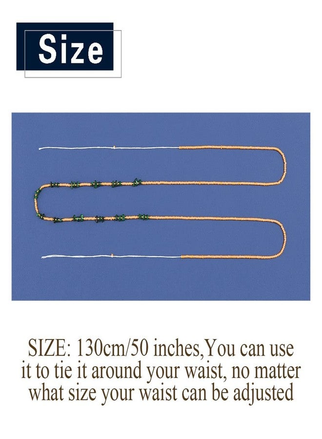 ELABEST 50inch Plus Size African Waist Beads Stone Belly Chain Non-Stretching Tie-on Bead Body Jewelry Accessories for Women and Girls (YZM-D4#) - Image 5