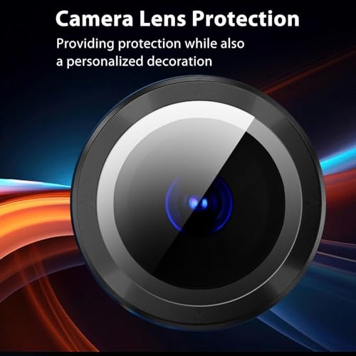 FabeKee Camera Lens Frame Glass Compatible with realme 15 5G Tempered Glass Aluminum Alloy Frame Individual Camera Lens Protector Cover BLACK - Image 5