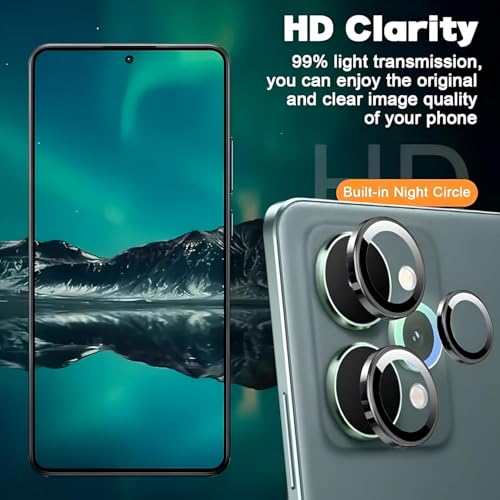 FabeKee Camera Lens Frame Glass Compatible with realme 15 5G Tempered Glass Aluminum Alloy Frame Individual Camera Lens Protector Cover BLACK - Image 3