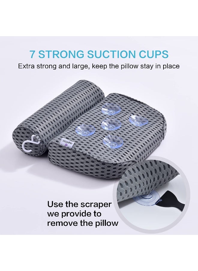 OMYSTYLE Bath Pillow Bathtub Pillow - Bath Pillows for Tub with Neck, Head, Shoulder and Back Support - 4D Air Mesh Spa Pillow for Bath - Extra Thick, Soft and Quick Dry  - Image 4