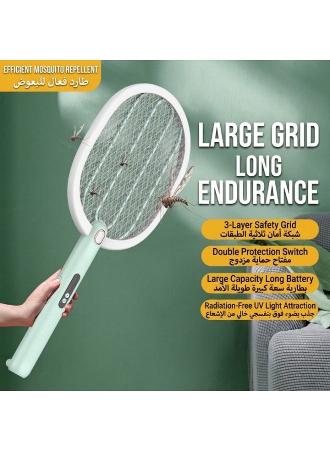 ORIONMAX Rechargeable Electric Fly Swatter Racket, 3000V Bug Zapper with Triple-Layer Safety Mesh, LED Mosquito Trap Light, Handheld Indoor & Outdoor Mosquito and Fly Killer - Image 4
