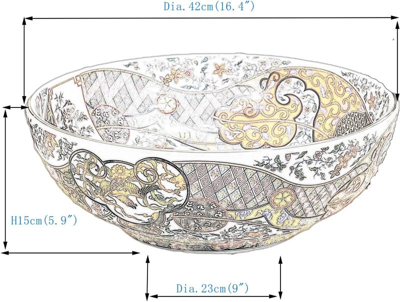 B Backline Mexican Ceramic Wash Basin | Designer Tabletop wash basin | Countertop Basin Sink For Livingroom & Bathroom/Home/Office/Hotels 42 X 42 X 14 Cm - Image 5