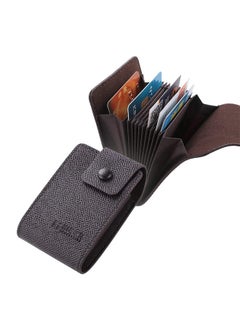 Kuber Industries Kuber Industries Wallet for Women/Men | Card Holder for Men & Women | Leather Wallet for ID, Visiting Card, Business Card, ATM Card Holder | Slim Wallet | Button Closure, Brown  - Image 1