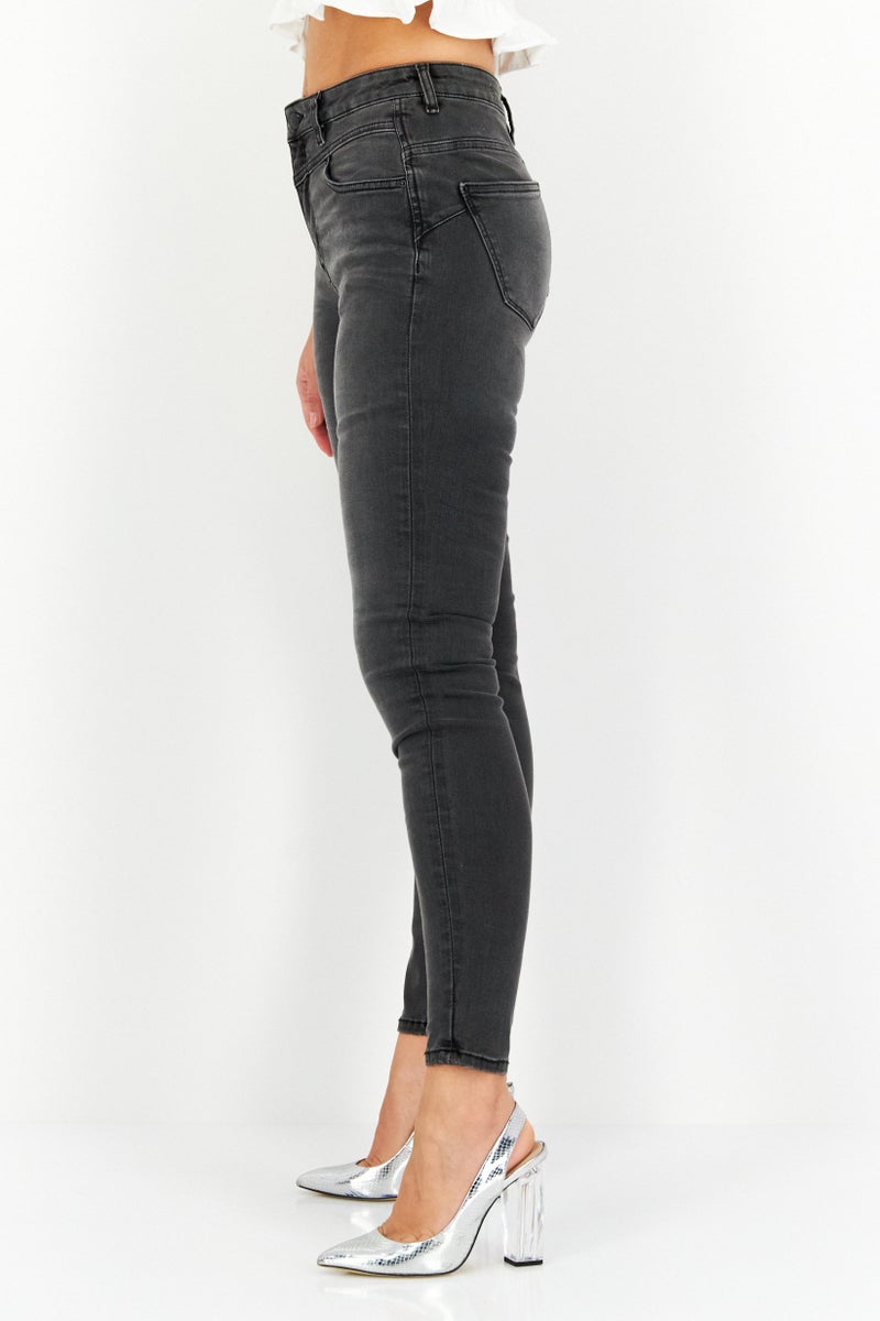ESPRIT Women Skinny Fit Washed Denim Jean, Black - Image 2