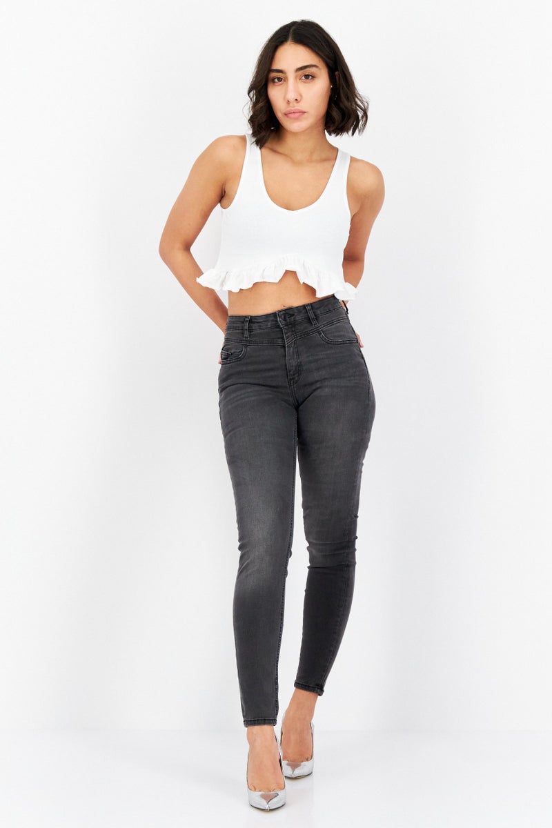 ESPRIT Women Skinny Fit Washed Denim Jean, Black - Image 4