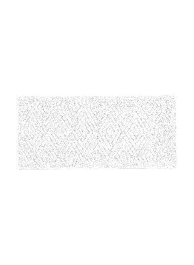 Better Trends Bathroom Runner Rug 100% Cotton Non-Slip Washable Bath Mat, Soft & Absorbent Bath Rugs for Bath Room, Shower, Bathtub and Spa Floors 18" x 54" White Trier Collection - Image 1